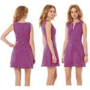 Lilly Pulitzer Women’s Brielle Sleeveless Pink/Navy Striped Dress L Resort wear